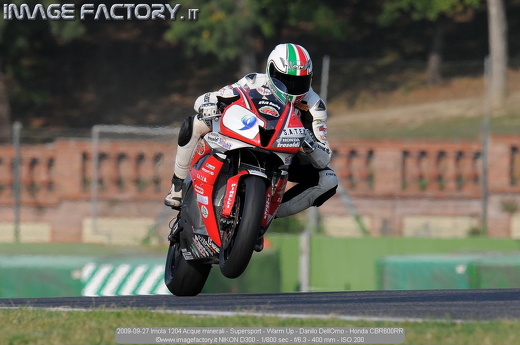 2009-09-27 Imola 1204 Acque minerali - Supersport - Warm Up - Danilo DellOmo - Honda CBR600RR
